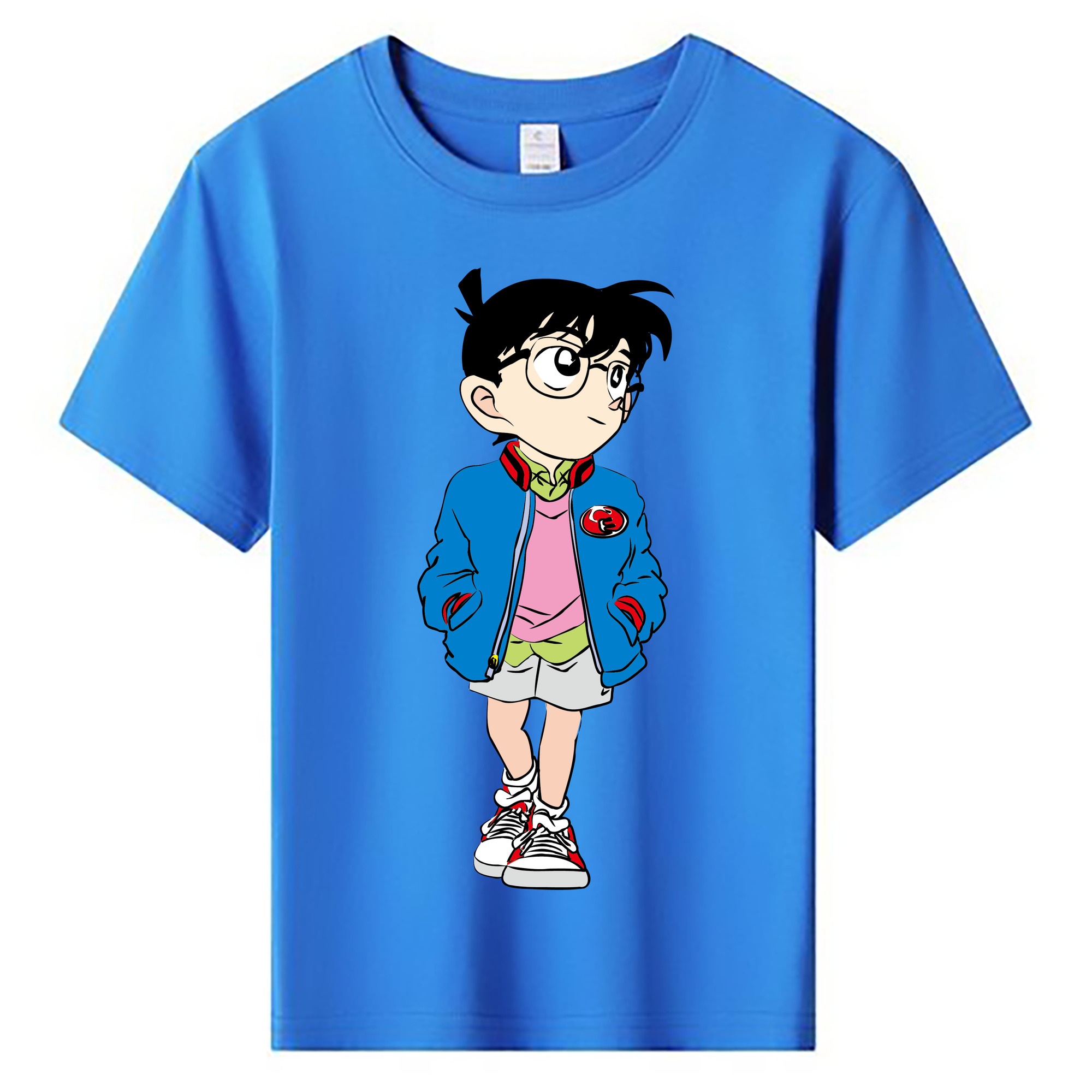 （画像用） 名探偵コナン 江戸川 コナン Detective Conan Conan Edogawa 綿100％キッズTシャツ（フロントプリント）